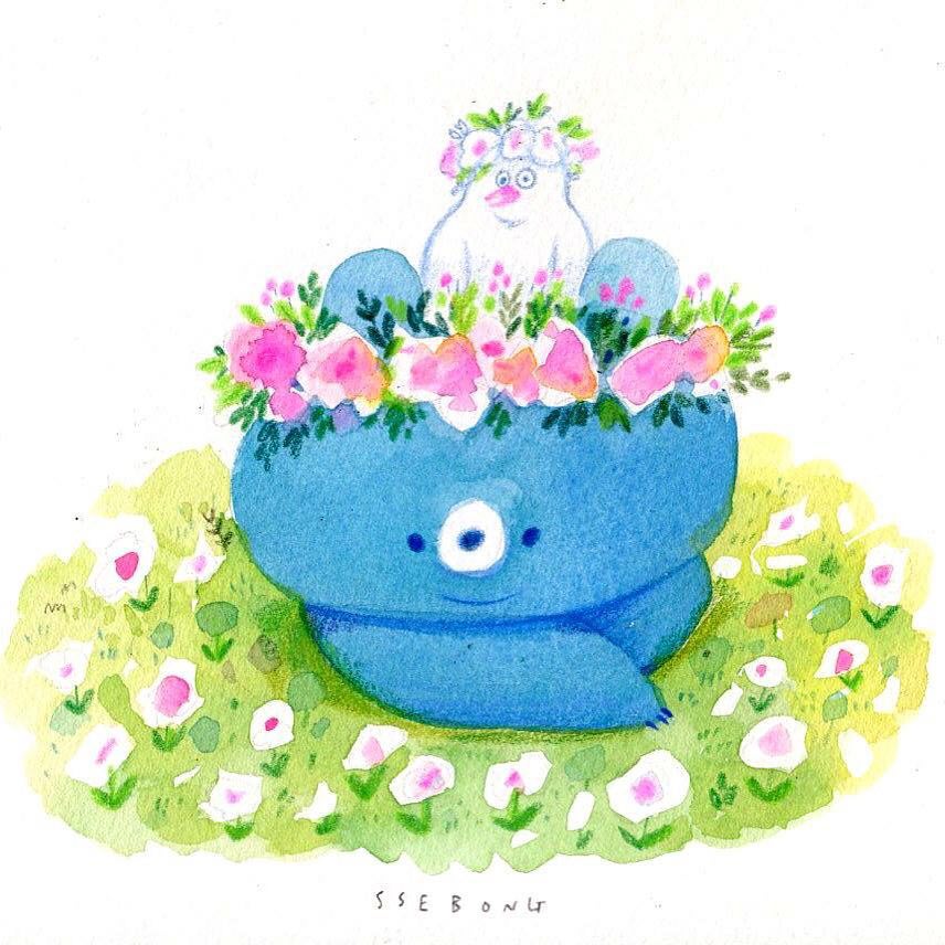 治愈系韩国ins插画师 Ssebong Kim 作品集