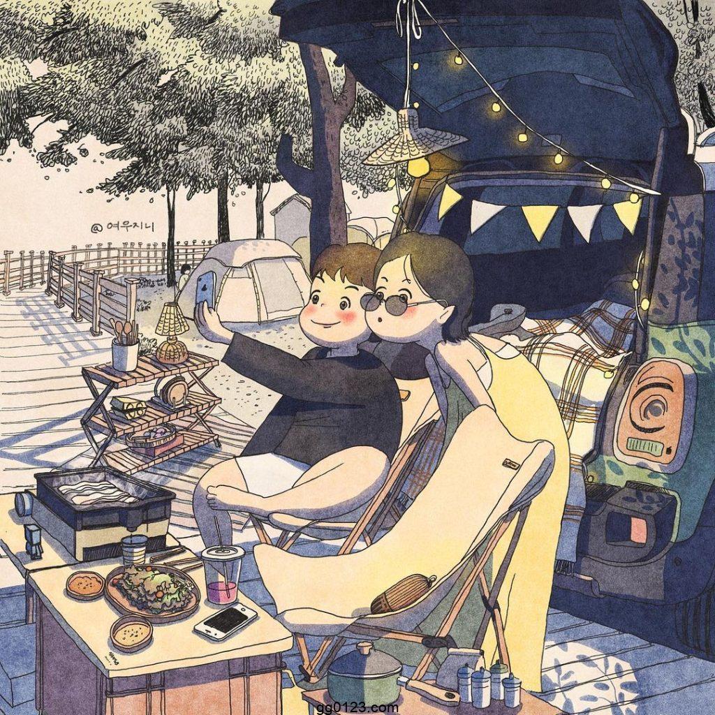 韩国插画师 foxjjjjin 温馨生活 作品集插图2 韩国插画师 foxjjjjin 温馨生活 作品集插图2