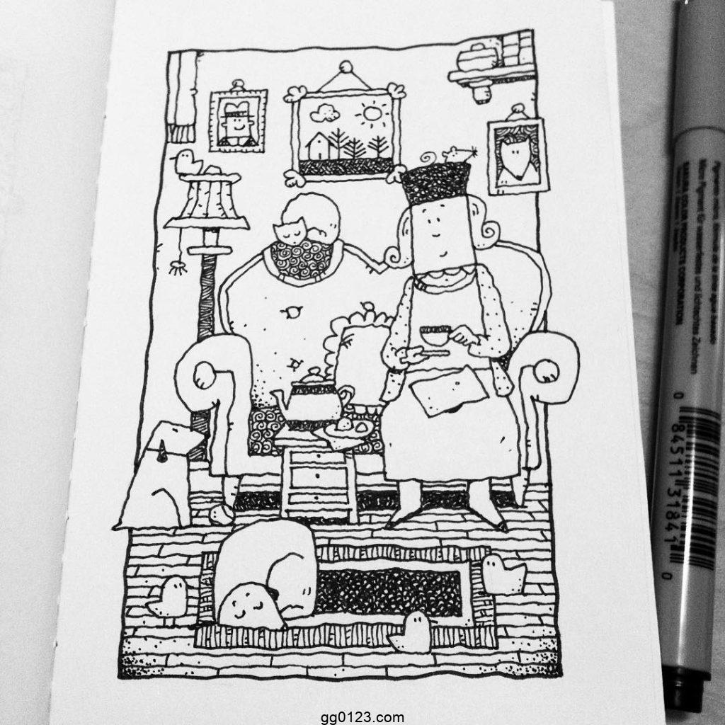 插画师 Dave Garbot  线条撑起的童趣世界 作品集插图1