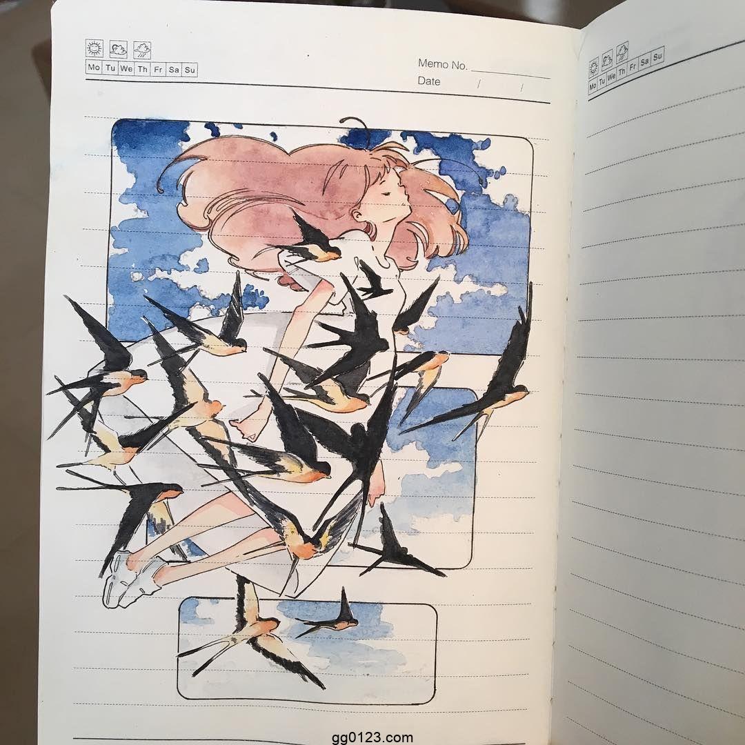 日本插画师 ikedda 温暖治愈 作品集插图1