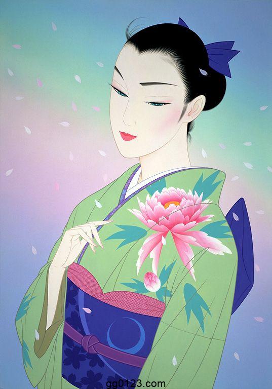 日本画家 鹤田一郎 东方美人 作品集插图1