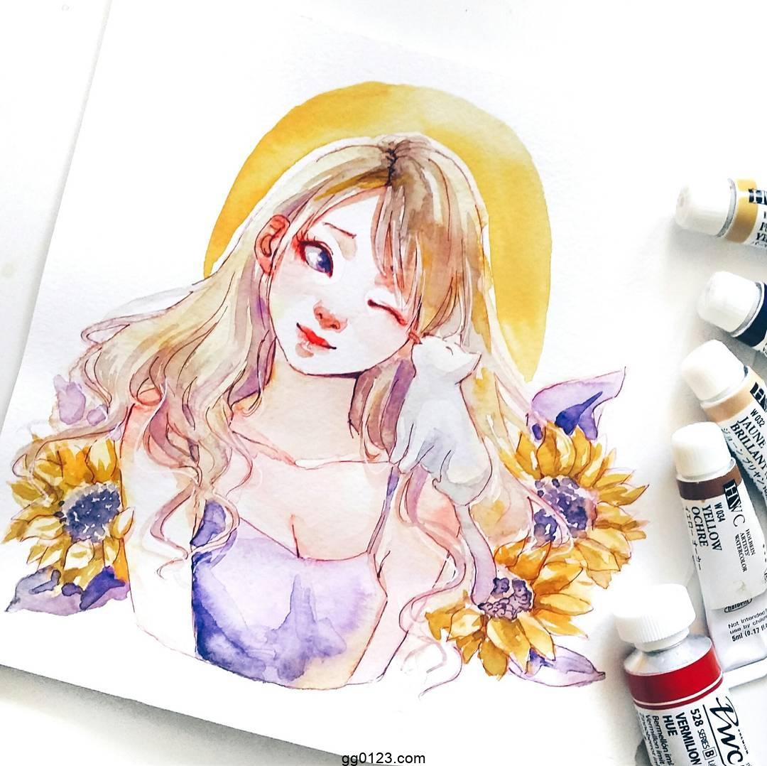 俄罗斯水彩插画师 Ashiya Kisa 作品集插图1