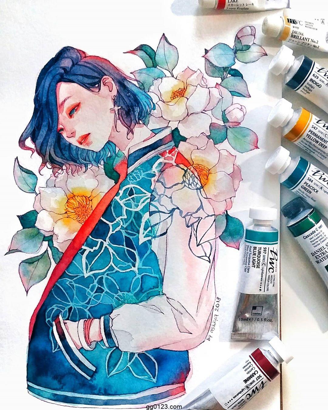 俄罗斯水彩插画师 Ashiya Kisa 作品集插图2