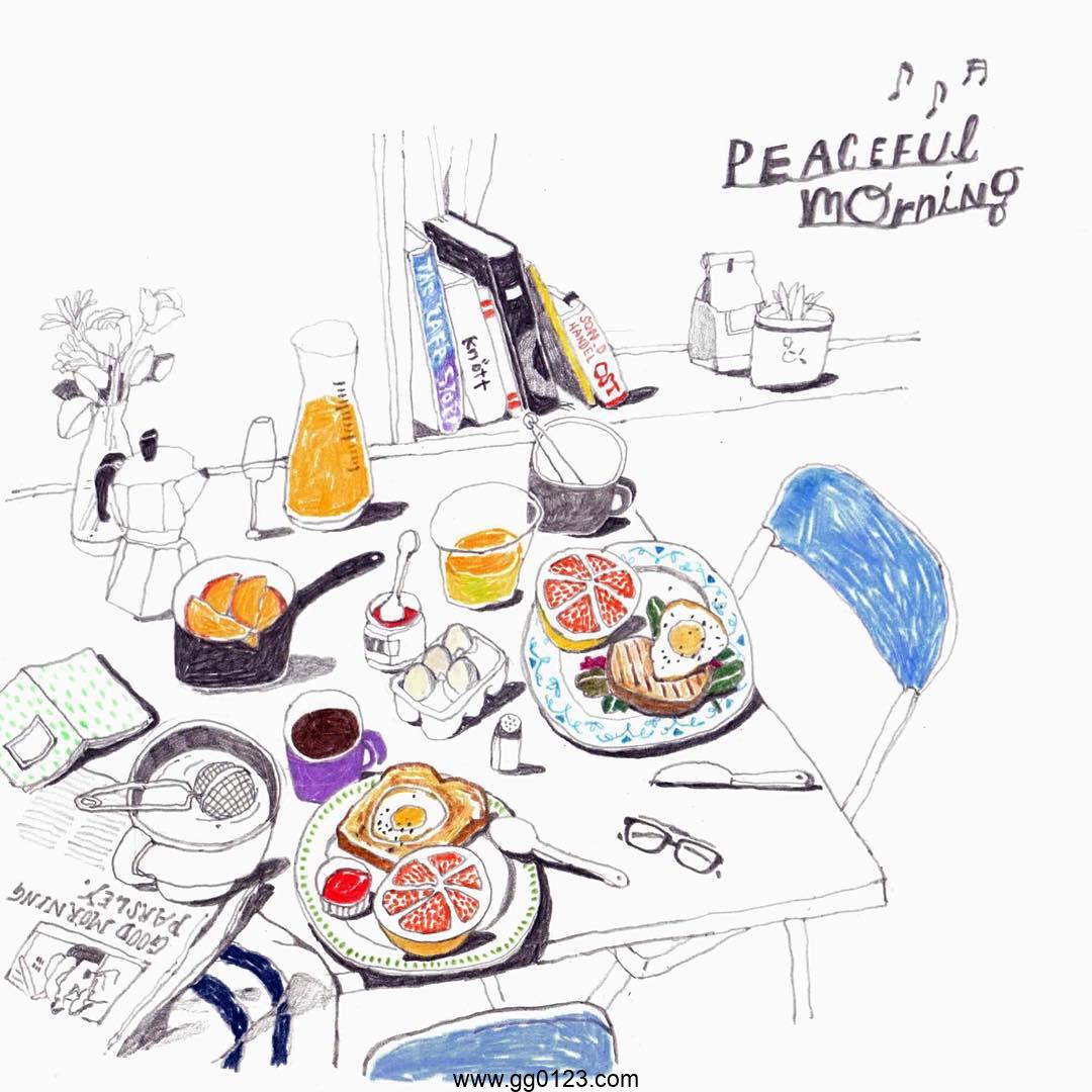 泰国插画师 Monsty Planet 生活美食 作品集